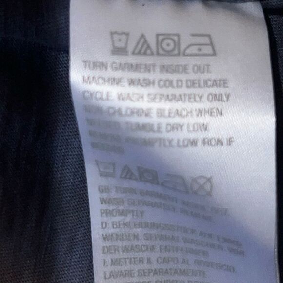 LOGO BY LORI GOLDSTEIN Navy Blue Slub Knit Long Sleeve Shirt w/ Pockets-S - Picture 8 of 9